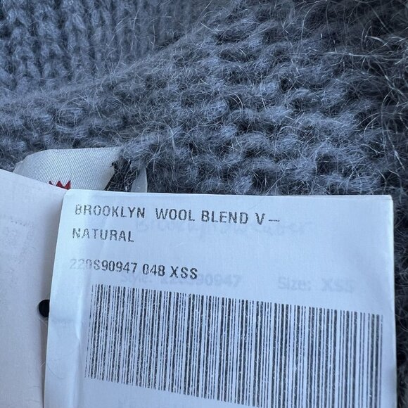 Me369 Brooklyn Natural Sweater Embroidered "Good Vibes" Wool Mohair Size XS/S - Picture 8 of 11